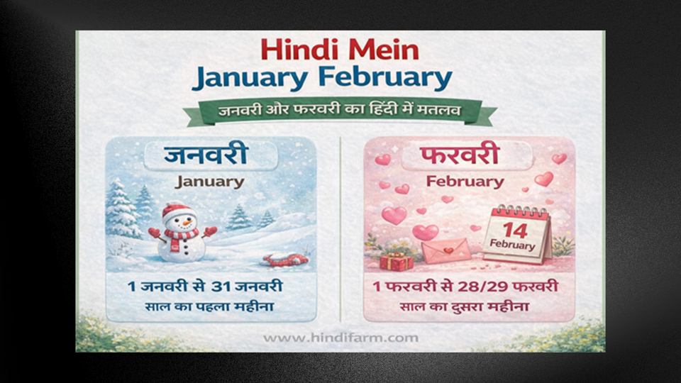 Hindi Mein January February