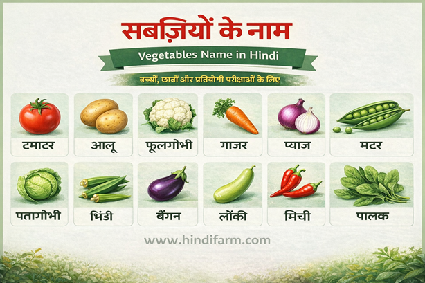 Vegetables Name in Hindi