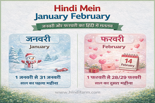 Hindi Mein January February