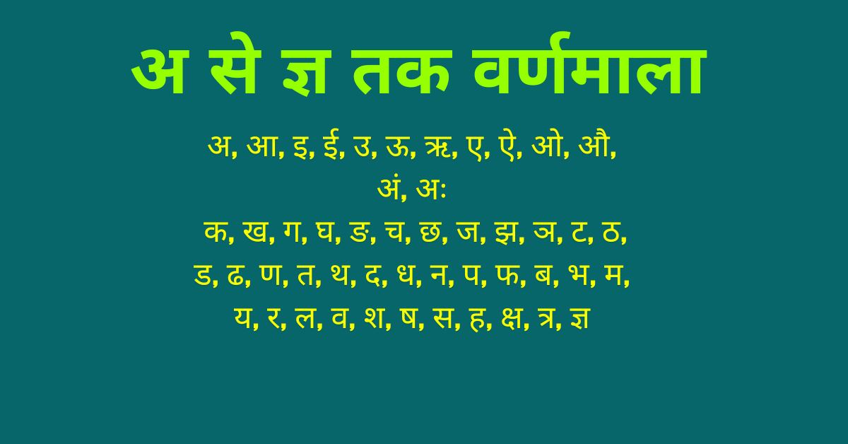 You are currently viewing अ से ज्ञ तक वर्णमाला Worksheet | अ से ज्ञ तक वर्णमाला hindi