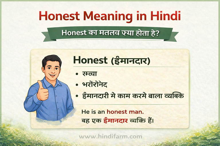Honest Meaning in Hindi
